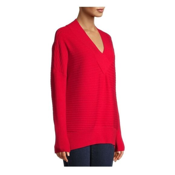 Nwt Time and Tru Women's Soft Oversized V-Neck Sweater, Size XL - Picture 3 of 8